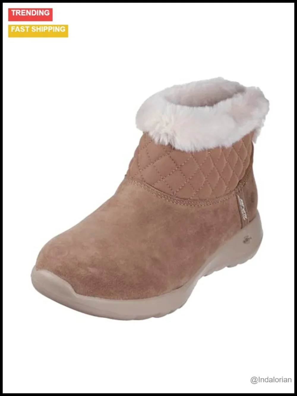 Suede Slip-On Snow Boots with Memory Foam Insole